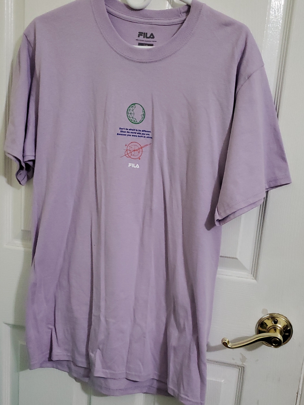 UO FILA BTS Voyager Collection Lavender Double-side Graphic Short Sleeve Tee S/M